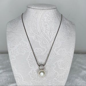 Brighton Silver with Pearl Pendant Necklace